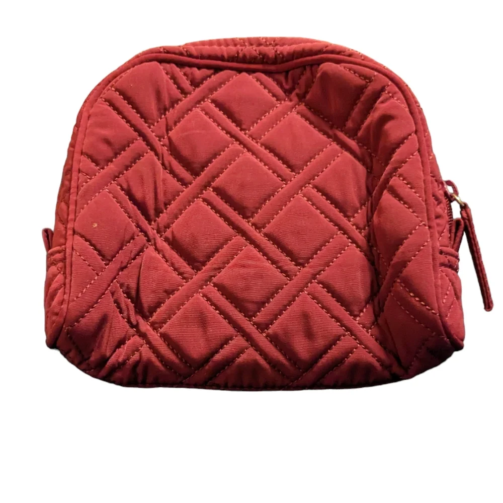 NWOT Vera Bradley Burgundy Cosmetic Makeup Bag W/zipper Waterproof 7